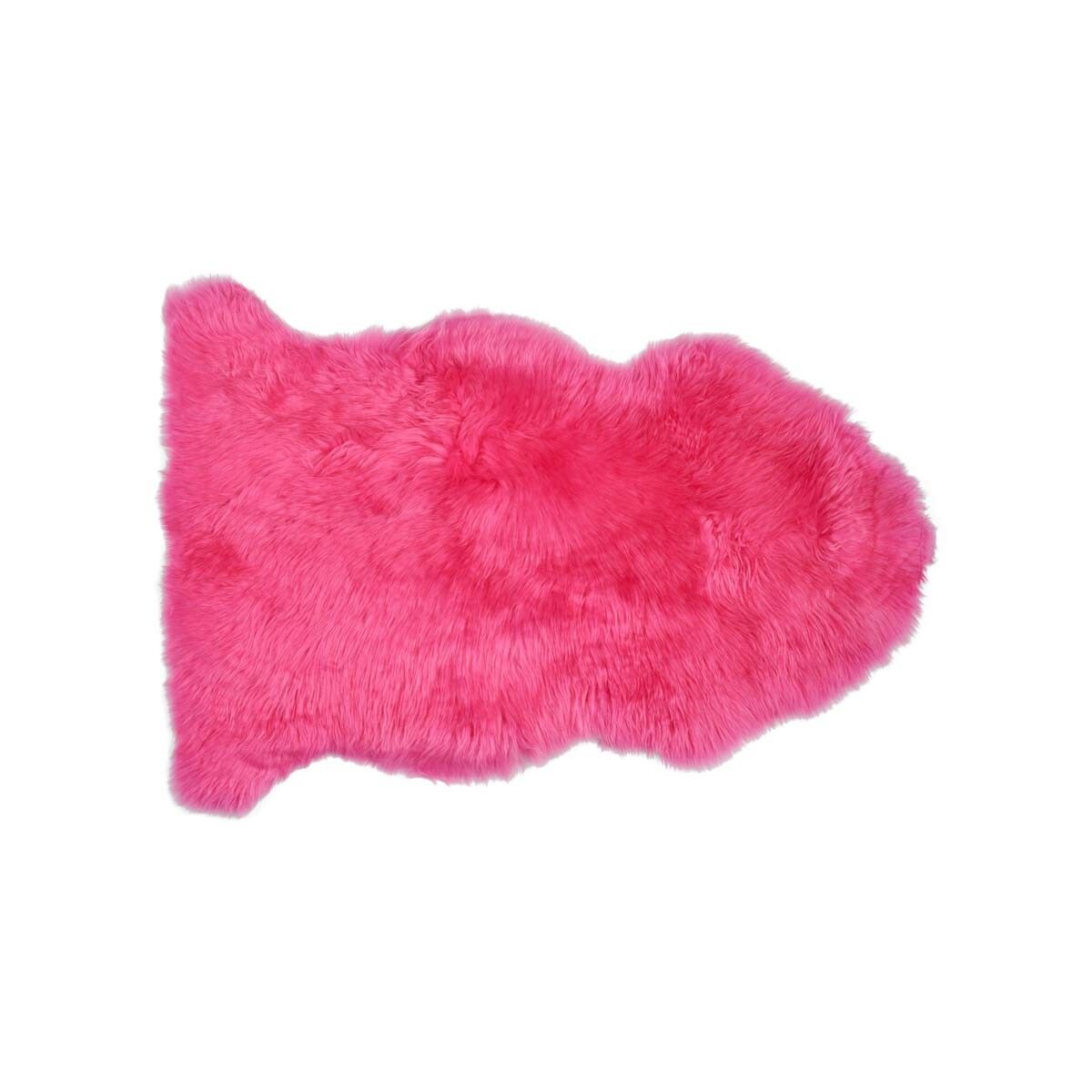 Fårskinn [populär] | Till stol | Lång lugg | 90x60 cm Mörk Rosa