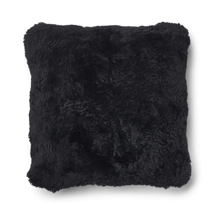 Short-Wool Sheepskin Cushion | 52x52 cm Charcoal/Svart