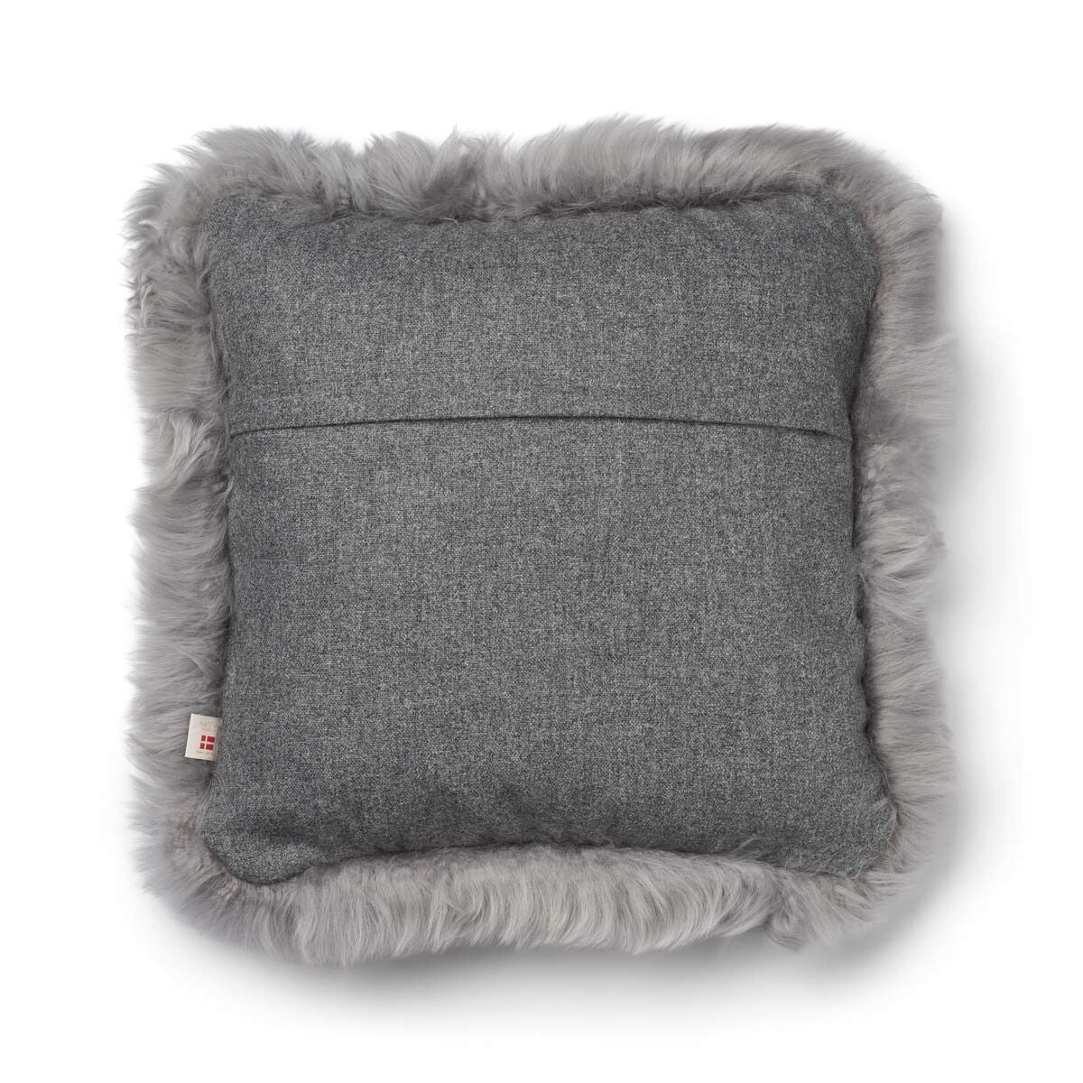 Classic Collection | Ullkudde | Lång lugg | Dubbelsidig | 52x52 cm | 34x52 cm Svensk: Grå / Ljusgrå