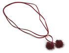 Nicki Halsband | Minkhår | Tofsar Bordeaux