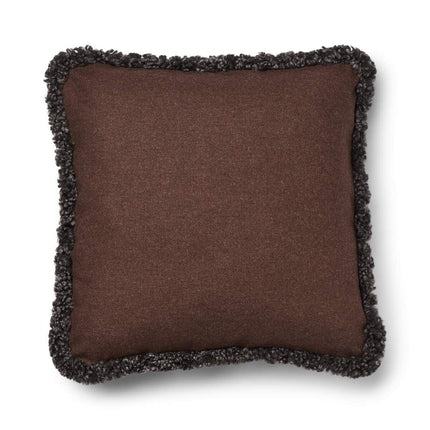 Short-Wool Sheepskin Cushion | SW trim | 52x52 cm Brun/Cappuccino