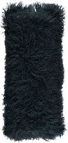 Fårskinnskudde | Lockig | Tibet | 28x56 cm Blågrön