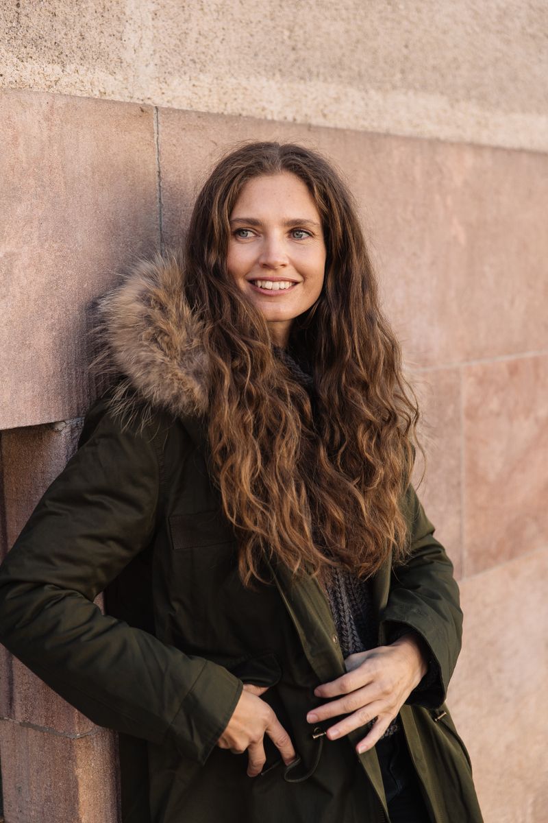 Petra Parkas | Tvättbjörnspäls Häck Grön/Naturligt Brun