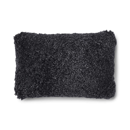 Short-Wool Sheepskin Cushion | 34x52 cm Charcoal/Anthracite