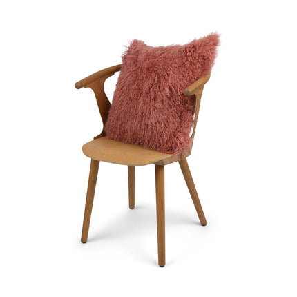 Fårskinsskudde | Lockig | Tibet | 50x50 cm Gammalrosa
