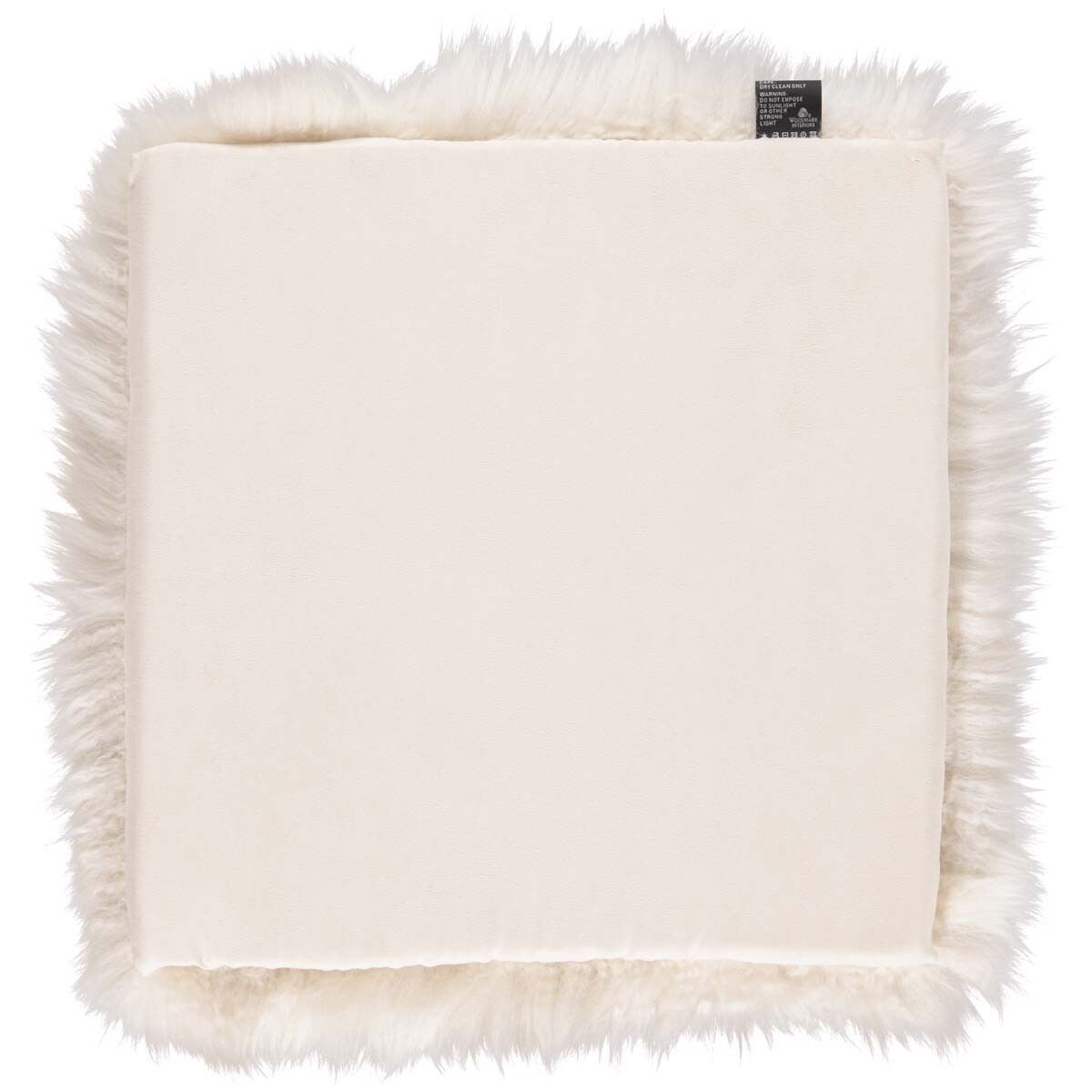 Stolsdyna | Fårskinn | Lång lugg | 37x37 cm Beige