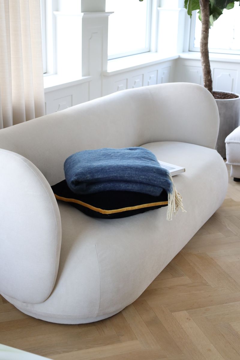 Ullpläd | Mohair mix | 130x170 cm Blågrå