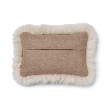 Wool Cushion | LW trim  | 34x52 cm Beige/Linne