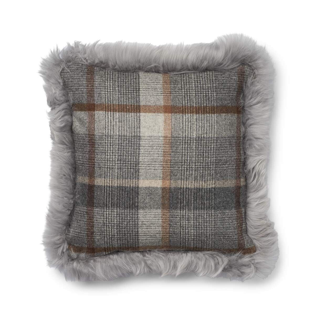 Checked Collection | Ullkudde | Lång lugg | Dubbelsidig | 52x52 cm | 34x52 cm