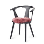 Stolsdyna | Fårskinn | Lång lugg | D38 cm Gammalrosa