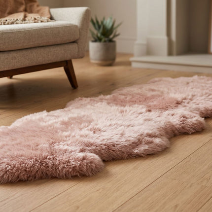 Merino fårskinn | Lång lugg | Nya Zeeland | 170x60 cm Rosa