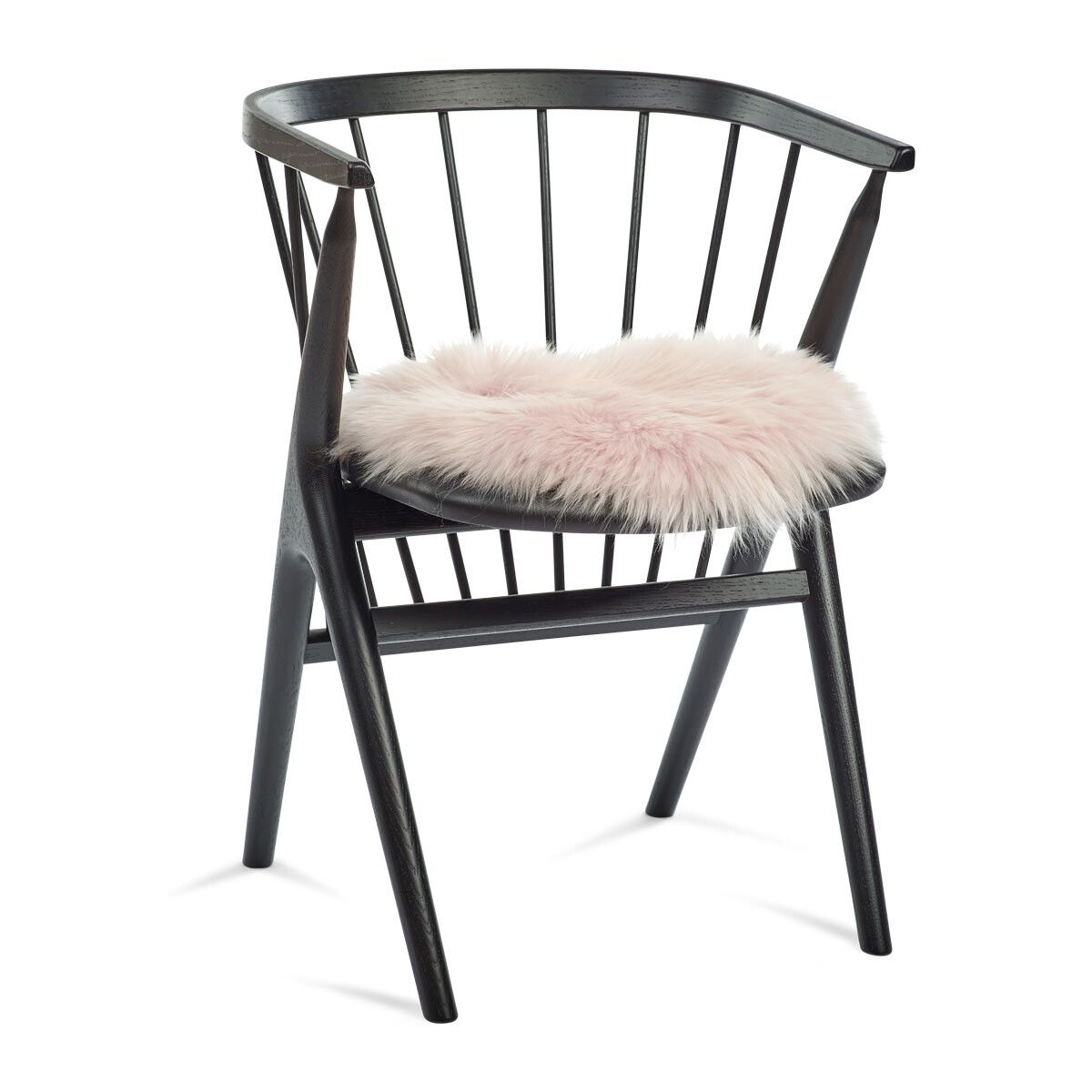 Stolsdyna | Fårskinn | Lång lugg | D38 cm Ljusrosa