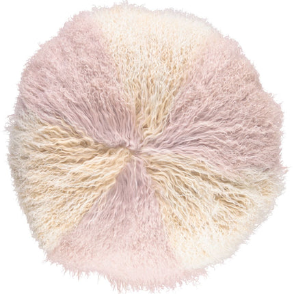 Fårskinnskudde | Lockig | Tibet | Ø38/45/62 cm Gyllene Vit / Dove