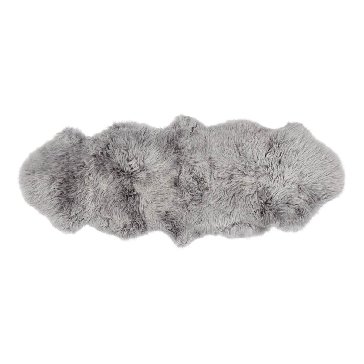Merino Fårskinn | Lång lugg | 160x60 cm Ljusgrå 