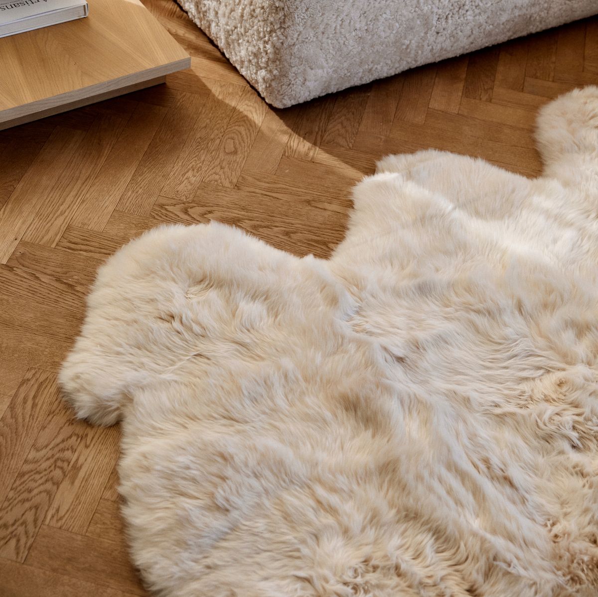 Fårskinn Premium | Lång lugg | 180x162 cm Svart
