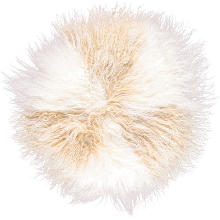 Fårskinnskudde | Lockig | Tibet | Ø38/45/62 cm Guldvit / Vit