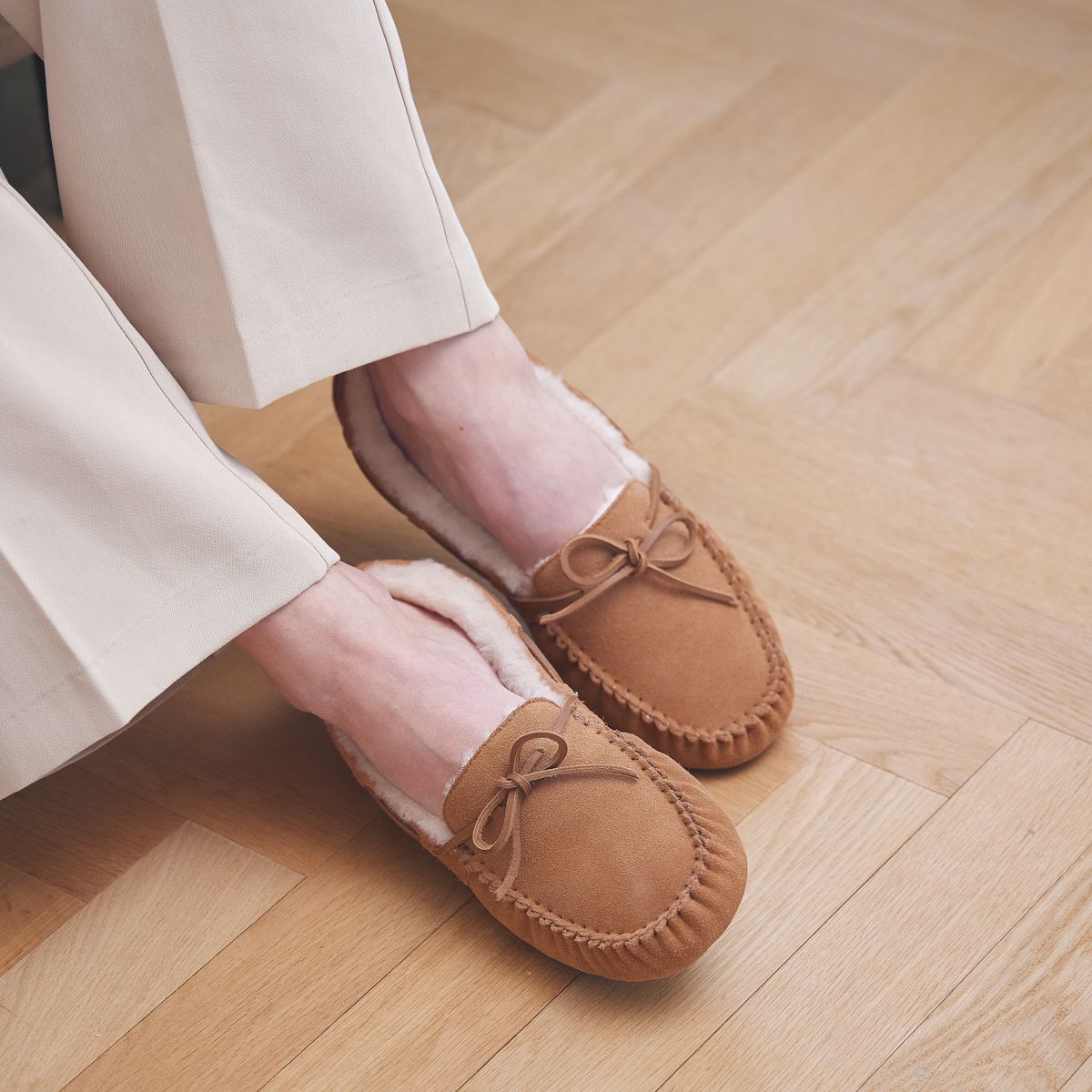 Sailor Mockasiner | Fårskinn & Mocka | Dam Svart