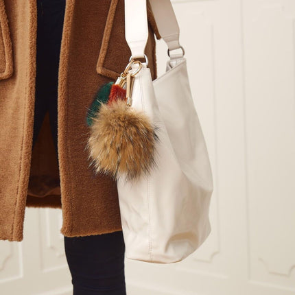 Pompon nyckelring Bordeaux