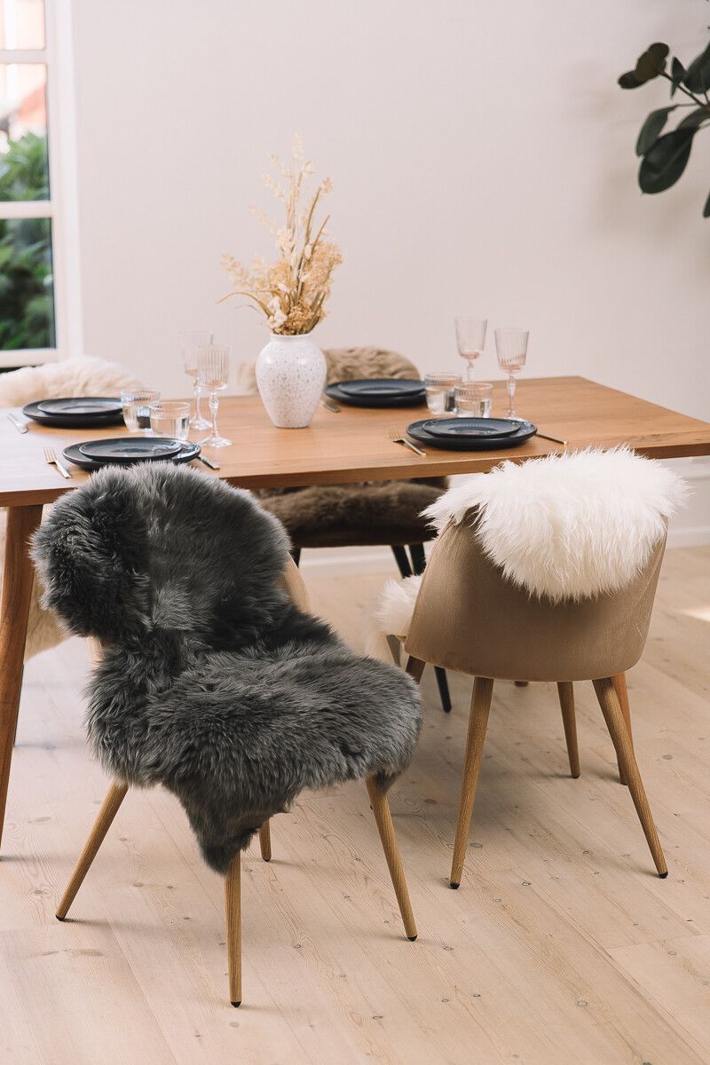 Fårskinn [populär] | Till stol | Lång lugg | 90x60 cm Beige