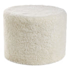Sittpuff Cylinder | Fårskinn | Kort lugg | D44x33 cm Vit