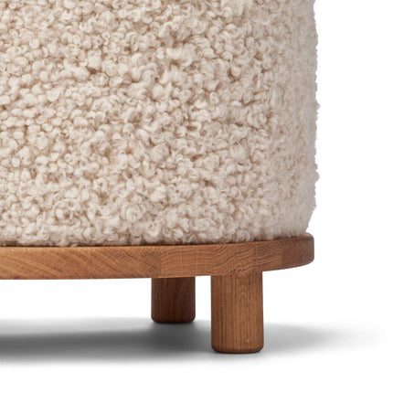 Simon pouf | Kort lugg | D46xH42 cm Pearl