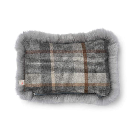 Checked Collection | Ullkudde | Lång lugg | 52x52 cm | 34x52 cm Rutig – Grå/Ljusgrå