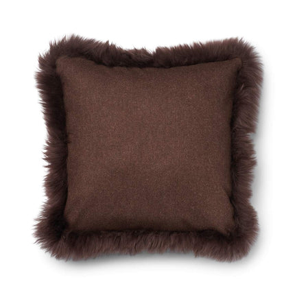 Wool Cushion | LW trim  | 52x52 cm Choklad