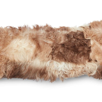 Tigrado Fårskinnskudde | Lång lugg  Brun / Beige Mix