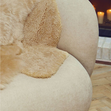 Fårskinn | Korthårigt Krulligt | Nya Zeeland | Matta 100 cm Gyllene