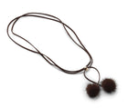 Nicki Halsband | Minkhår | Tofsar Brun