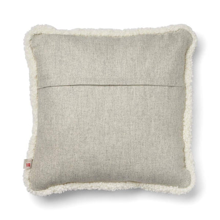 Short-Wool Sheepskin Cushion | SW trim | 52x52 cm Silver/Ivory