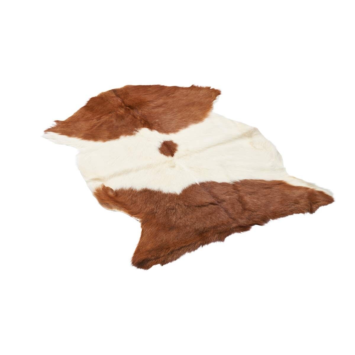 Getskinn | Kort lugg | 90x60 cm Brun / Vit