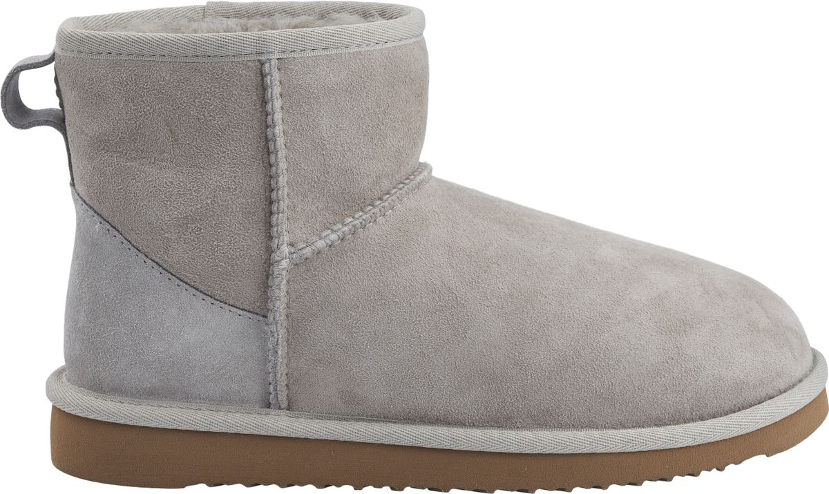 Mini Boots | Mocka & äkta fårull Ljusgrå 