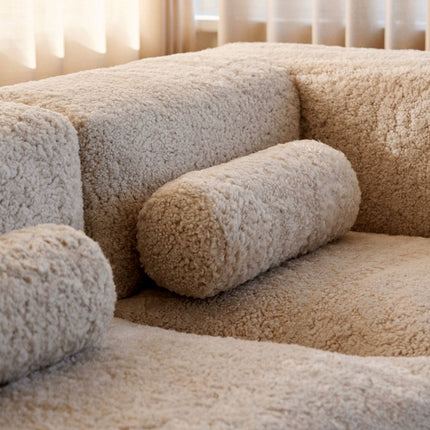 Fårskinnskudde Korallrev | Kort lugg | 20x52 cm Koksgrå