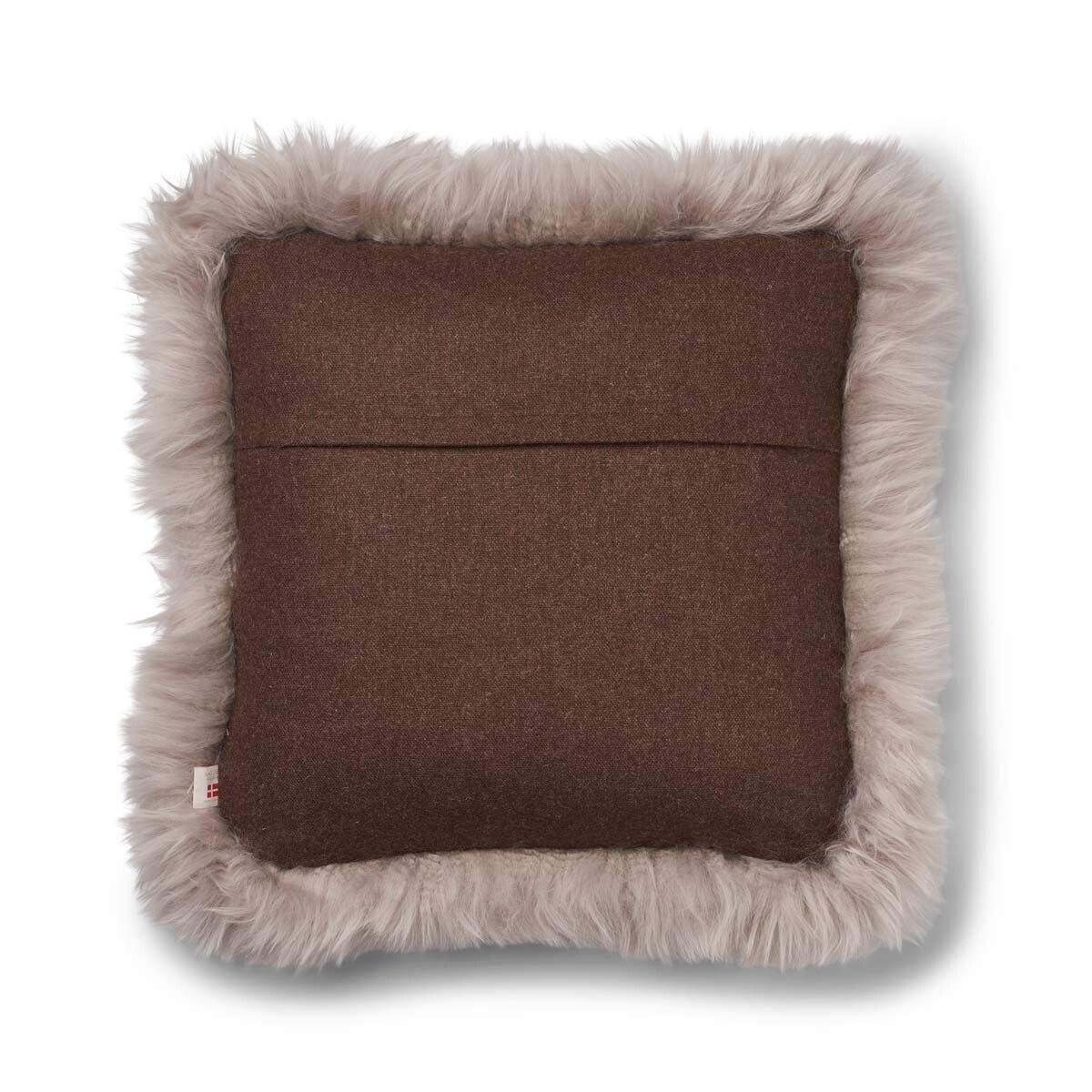 Classic Collection | Ullkudde | Lång lugg | Dubbelsidig | 52x52 cm | 34x52 cm Brun / Dove