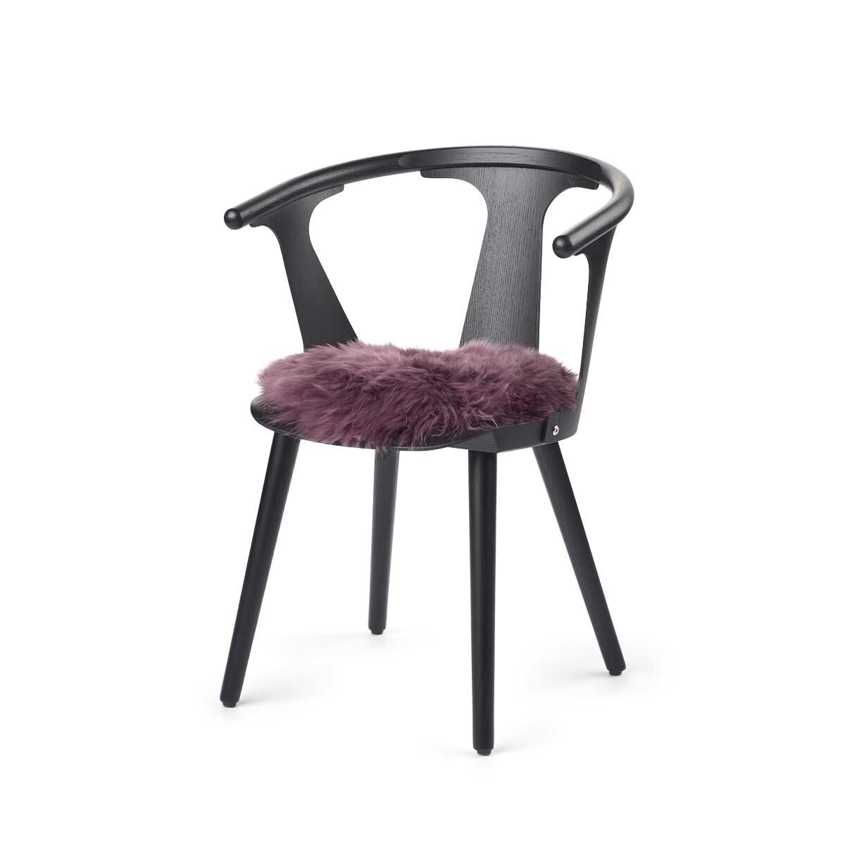 Stolsdyna | Fårskinn | Lång lugg | D38 cm Mörk Lila