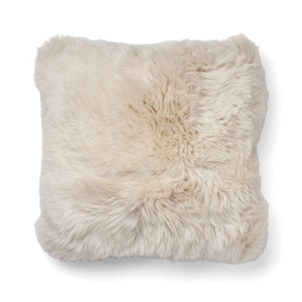 Long-Wool Sheepskin Cushion | 52x52 cm Beige/Linne