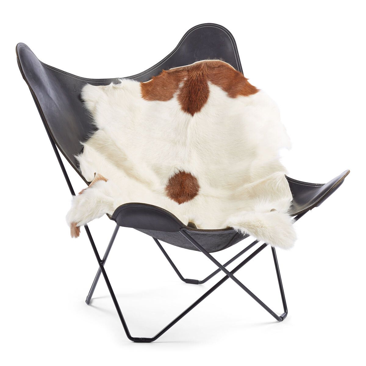 Getskinn | Kort lugg | 90x60 cm Brun / Vit