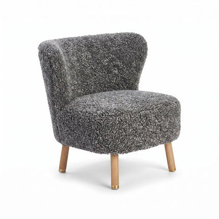 Emil Lounge Chair | Kort lugg Grå