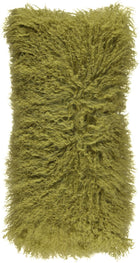 Fårskinnskudde | Lockig | Tibet | 28x56 cm Grön
