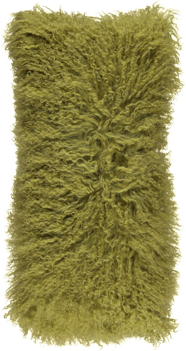 Fårskinnskudde | Lockig | Tibet | 28x56 cm Grön