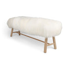 Bänk med Isländskt Fårskinn | 140x35x45 cm Naturvit