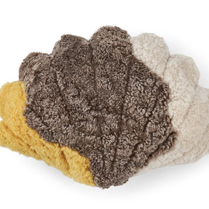 Pattern shell fårskinnskudde | Kort lugg | Nya Zeeland Gul / Ljusbrun / Beige