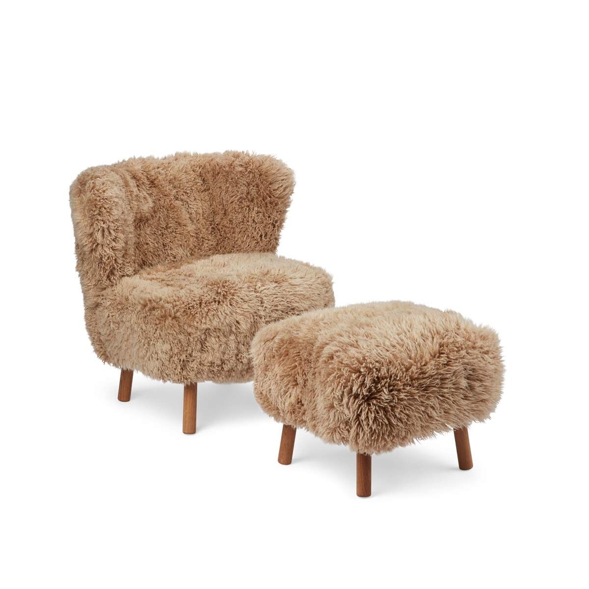 Emil Lounge Chair | Lång lugg Honung