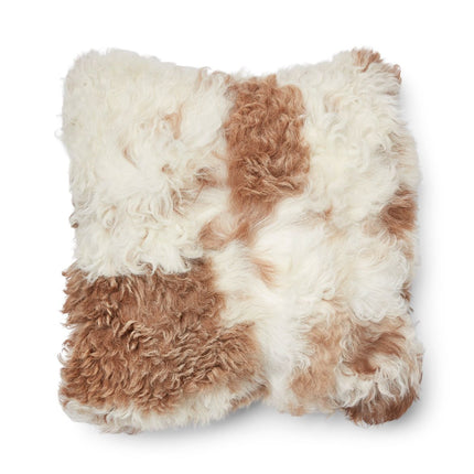 Tigrado Fårskinnskudde | Lång lugg  Brun / Beige Mix