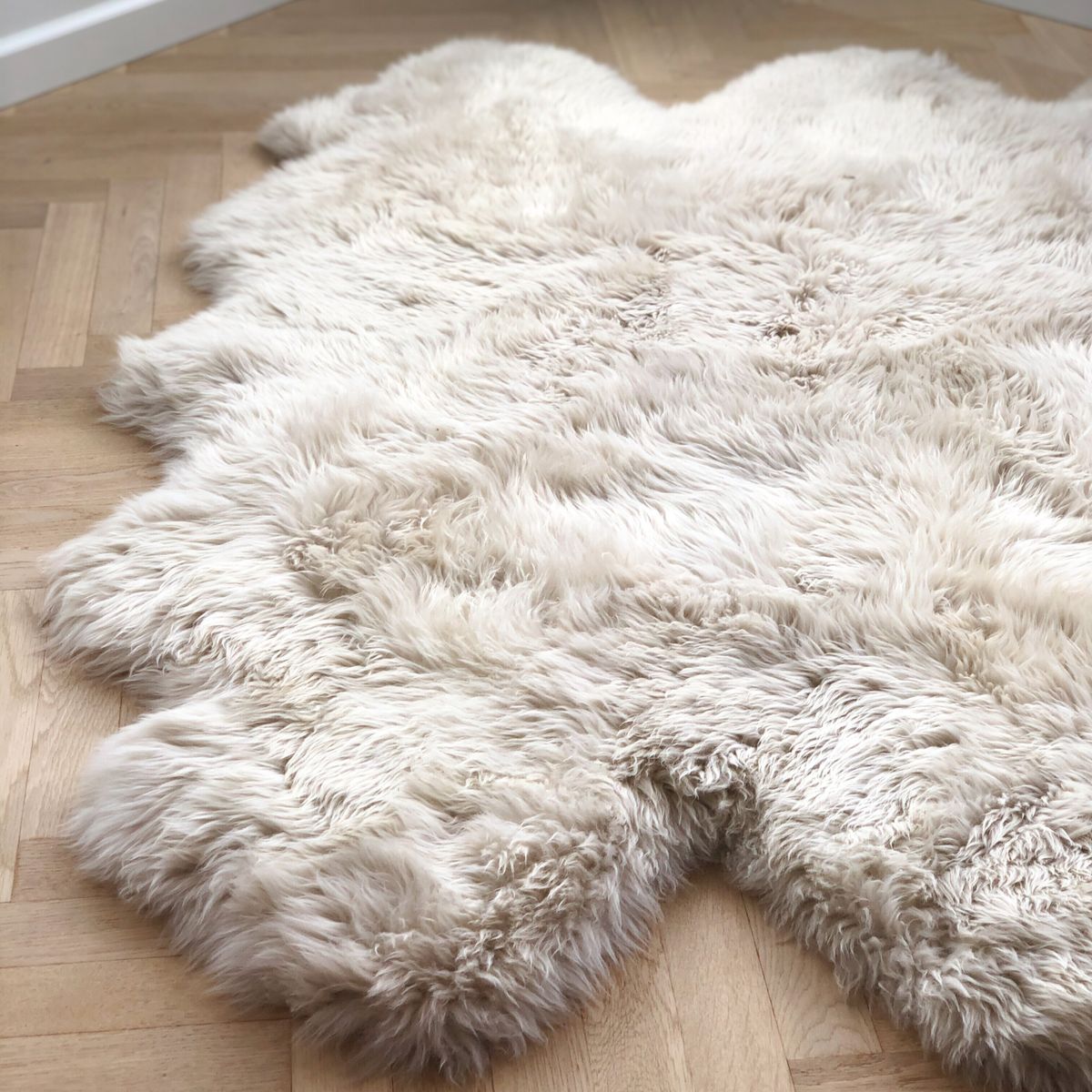 Fårskinn Premium | Lång lugg | 180x162 cm Svart