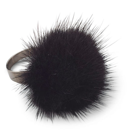 Pom Pom Ring Svart