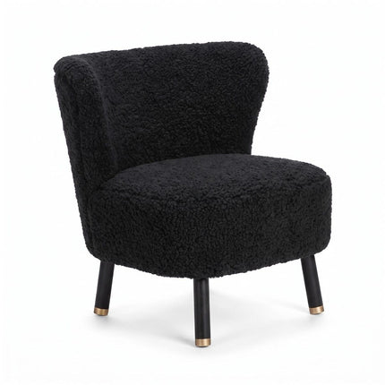 Emil Lounge Chair | Kort lugg Svart