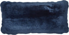 Fårskinnskudde | Mockasin | Dubbelsidig | 28x56 cm Marinblå