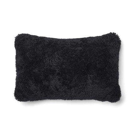 Short-Wool Sheepskin Cushion | 34x52 cm Charcoal/Svart